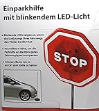 LED Einparkhilfe Stop Schild mit blinkenden LEDs und einstellbarer Höhe mit stabilem Standfuß